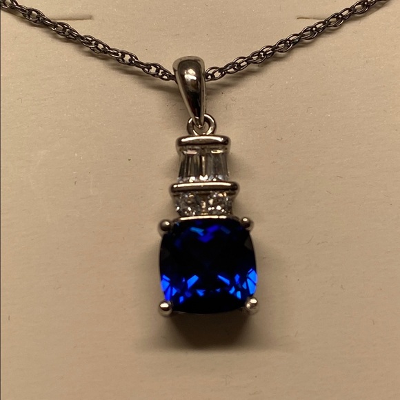 Sterling Silver Sapphire Necklace